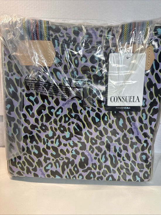 Consuela Handbags - Consuela Classic Tote Dee Dee Lavender Leopard Print Tote with Multicolor Strap
